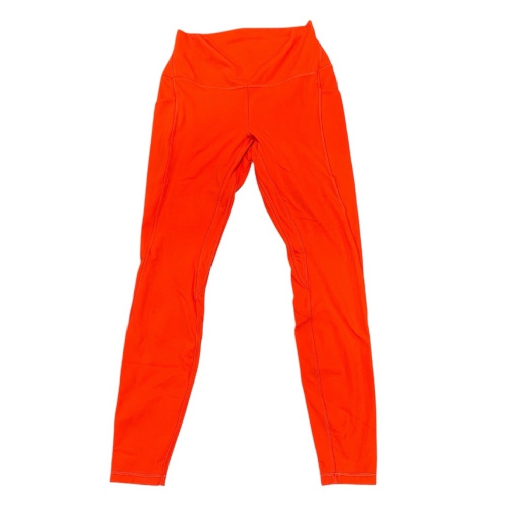 Lululemon Orange Align Pants Workout Leggings Pockets  Sz 8 Activewear Stretch - Picture 3 of 11